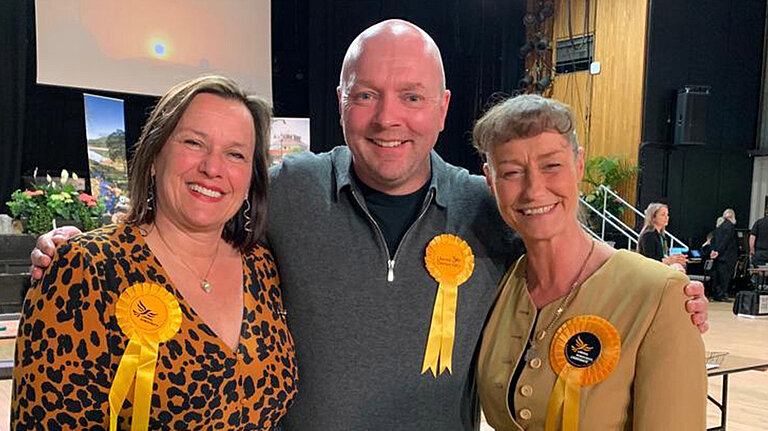 Councillors Alicia Marland, Dave Murphy and Hazel Gloster